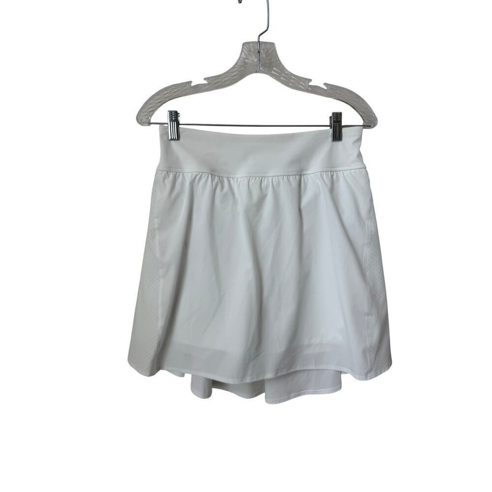 Spanx White Pleated Mesh Active Tennis Skort Size Large
